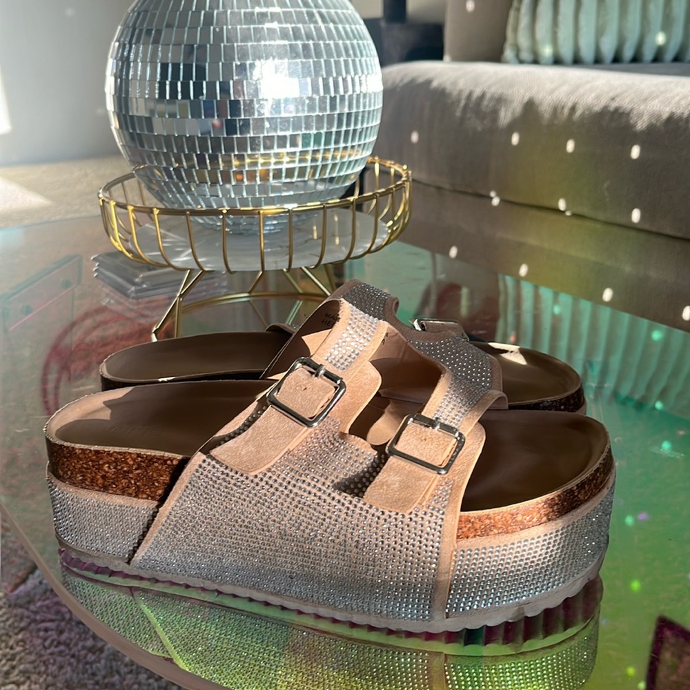 Platform Rhinestone Sandals